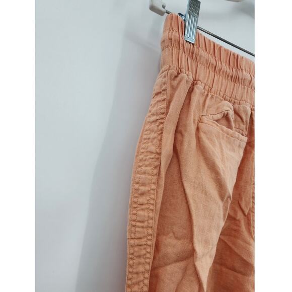 Athleta Cabo 100% Linen Pull On Orange Joggers‎ Size 2 - Picture 7 of 8